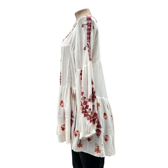 Free People Ariana Peasant Boho Tunic Top Embroidered Flowy V-Neck Women XS - Picture 7 of 16